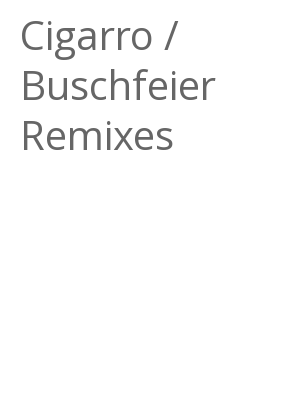 Afficher "Cigarro / Buschfeier Remixes"