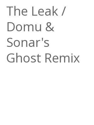 Afficher "The Leak / Domu & Sonar's Ghost Remix"