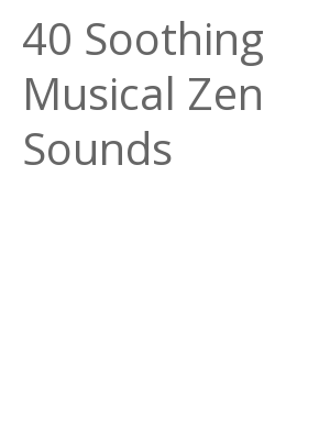 Afficher "40 Soothing Musical Zen Sounds"