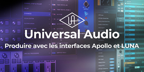 Afficher "Produire avec les plugins Universal Audio, les interfaces Apollo et LUNA"