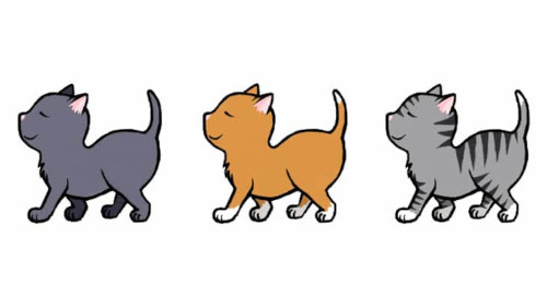 illustrations de trois chats