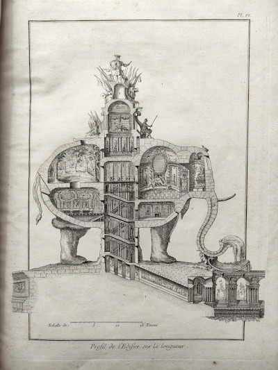 Charles François Ribart. - Architecture singulière. L'éléphant triomphal. Grand Kiosque à la gloire du roi 